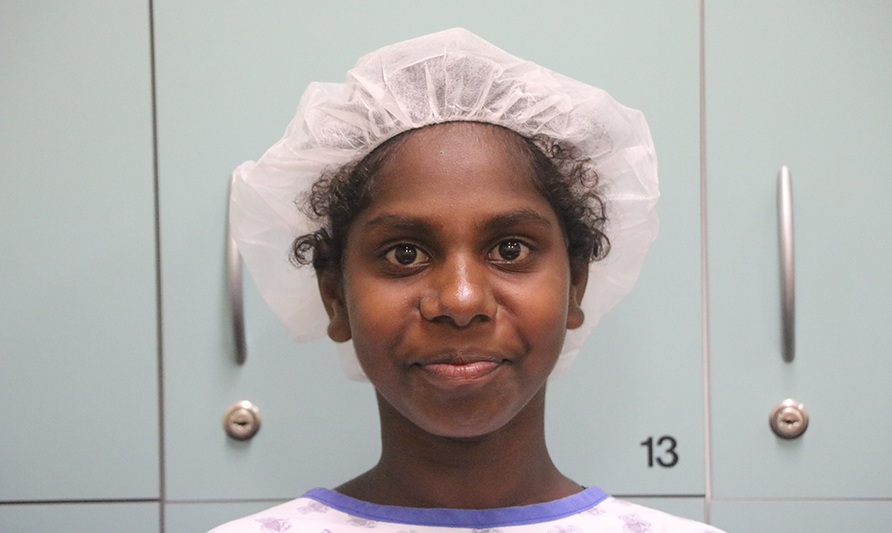 Young girl ready for surgery