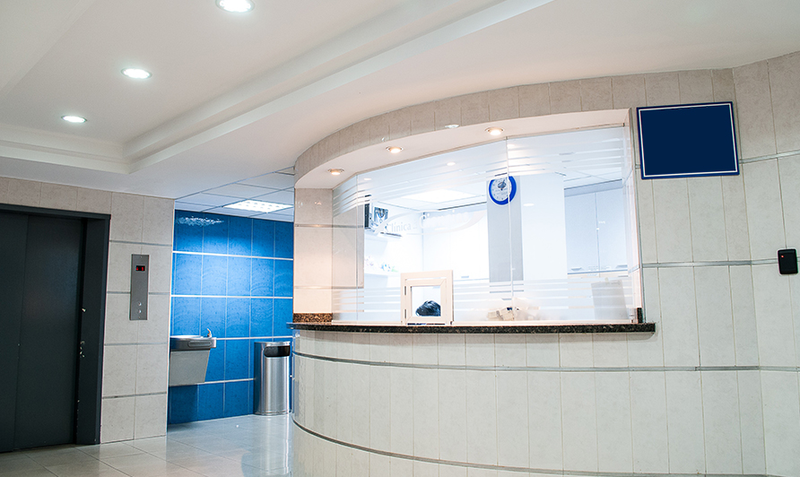 reception desk in hospital